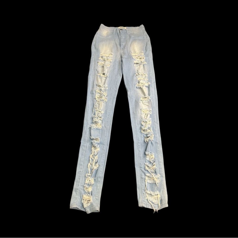 Aphrodite Light Blue Distressed Straight Leg Jeans size 5/6 - 28